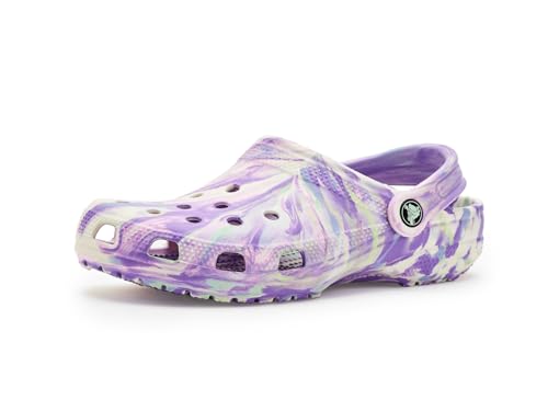 Crocs Kids Unisex Classic Marbled Tie-Dye Clogs (Little Kid/Big Kid) Purple/Multi Glow 2 Little Kid Medium