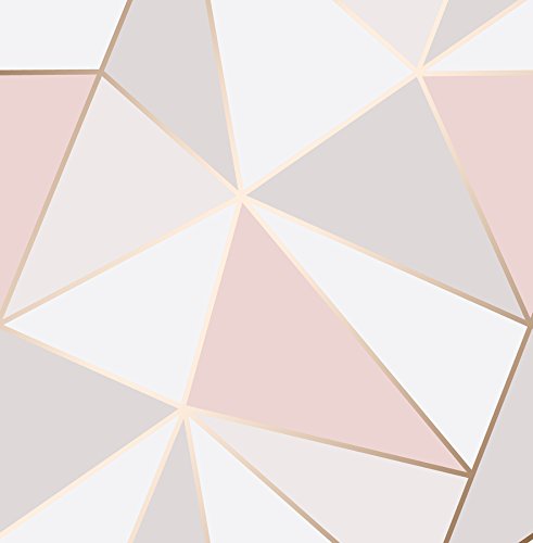 Gold Fine DÃ©cor 2900-41685 Arken Rose Geometric Wallpaper, Roe Gold