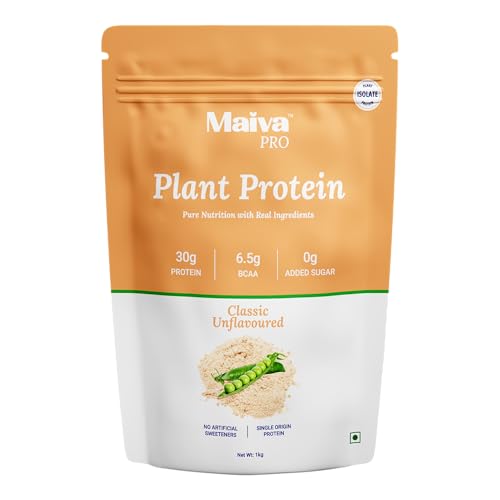 Image of Maiva Pro | Plant Protein Isolate - Classic Unflavoured - 1kg | 30g Protein, 6.5g BCAA | All Essential Amino Acids | Gut Friendly, Easy to Digest | Vegan, Dairy Free, No Preservatives