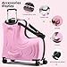 N-A Kids Ride On Suitcase with Wheels, Scooter Luggage for Toddlers Travel, Durable Children's Suitcase for Boys & Girls Ages 2-15 Years