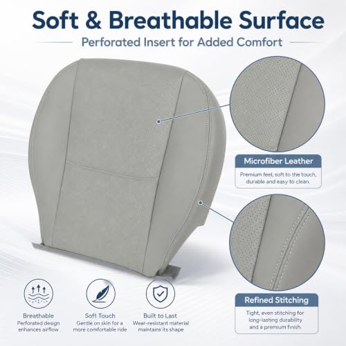 Funda de asiento delantero gris perforada para Subaru Forester años 2014 2015 2016 4