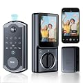 SMRTIPLX Video Smart Lock S398, 4-in-1 Camera + Video Doorbell + Fingerprint Keyless Door Lock + Indoor Display Monitor, Smart WiFi Deadbolt, App Remote Control, Easy Installation, Chime Included