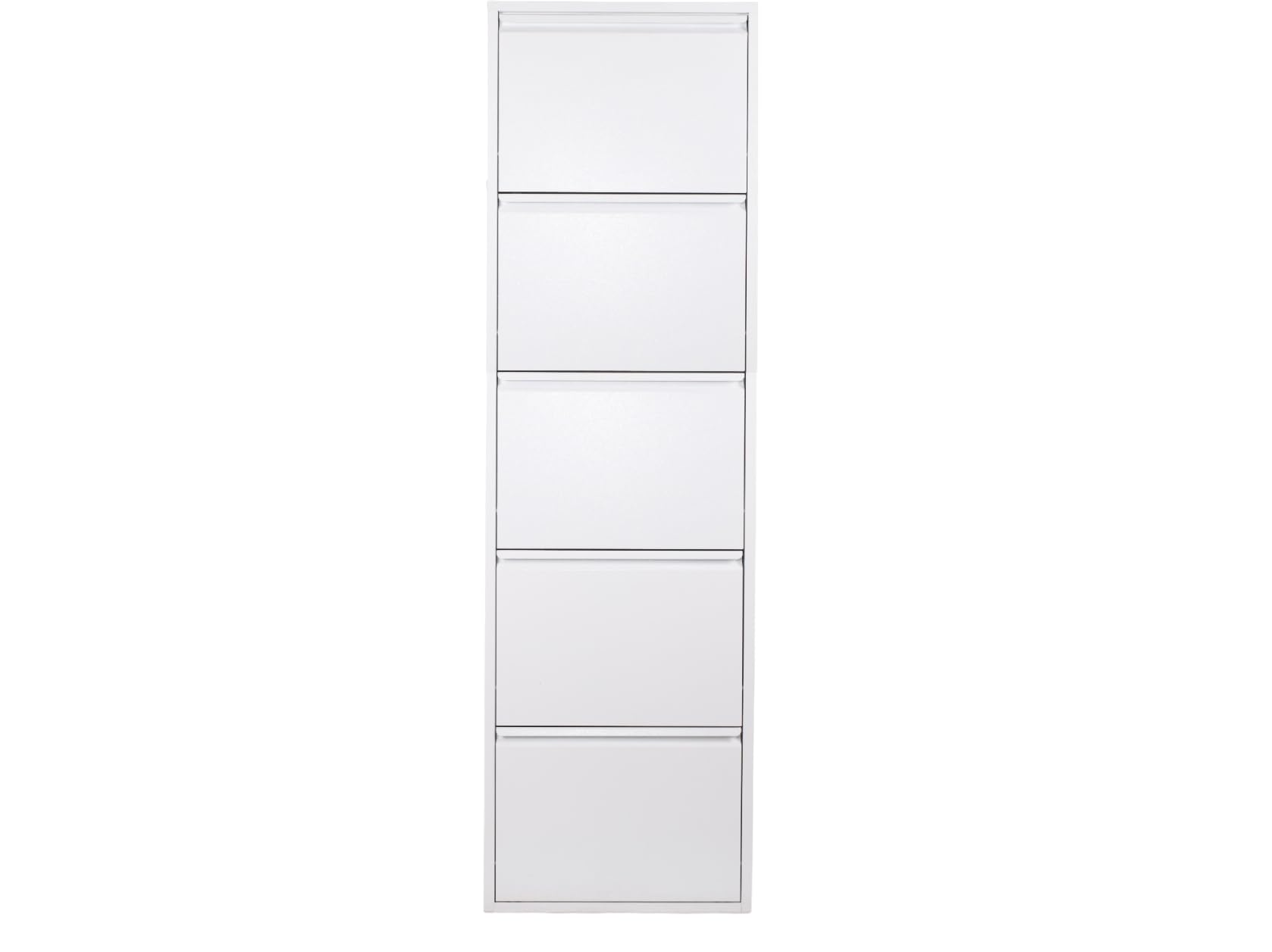 G. Design | Scarpiera Salvaspazio Slim 5 Ante, Portascarpe a Ribalta in Metallo Colore Bianco, Già Montato, Interni/Esterni, P 13,5 x L 50 x H 170 cm