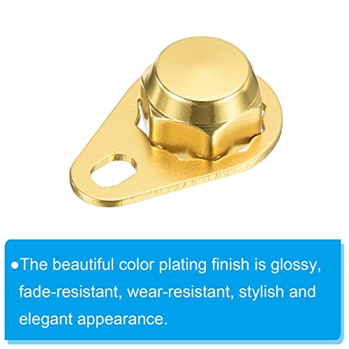 PATIKIL Fishing Reel Screw Nut Locking Plate, Left Handle Locking Caps Screw M7 Nut Replacement for DIY Fishing Accessories Gold - Image 4