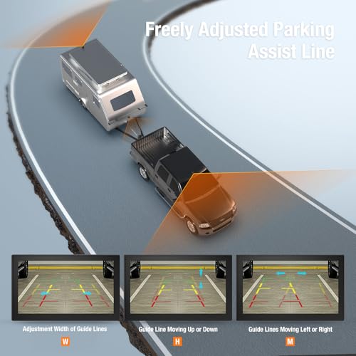 Image of 4 Magnetic Solar Wireless Backup Cameras 1080P 9 inchTouchscreen with DVR,328FT | 15,000mAh Rechargeable Battery,1-Min Install No Wiring,Clear Night Vision,Long Life,Loop Recording,for Truck Trailer SUV RV