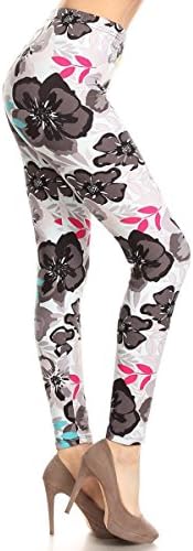 Leggings Depot High Waisted Floral & Space Print Leggings for Women - Regular, Plus, 1X3X, 3X5X