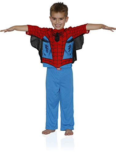 Marvel Boys' Toddler Spiderman 2-Piece Uniform Set with Webbing, Webby Red, 4T
