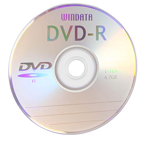 Windata DVD-R Discs 100 Pack 16x 4.7GB/120 Minute Blank Data Recordable Media - 100-Pack Shrink Wrap