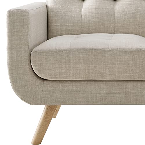 Rosevera Elena Contemporary Accent Armchair With Linen Upholstery Living Room Furniture, 2Seat, Natural #TOP6