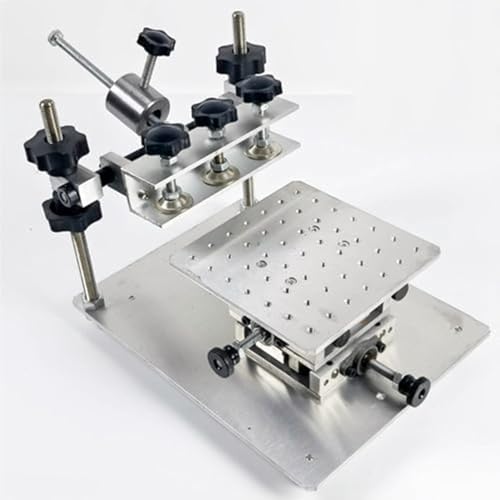 Mesa de impresión de pasta de soldadura de malla de acero, estación de impresión de pantalla de 150 mm con diseño ajustable y espacio de agujeros de 15 mm para electrónica DIY y reparación
