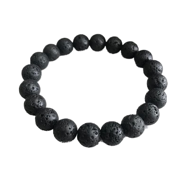 Bracelet en lave noire 10mm idéal pour le yoga et votre sérénité quotidienne