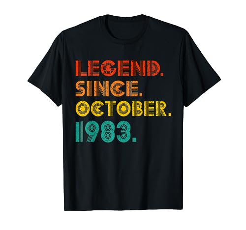 Legend Since October 1983 Vintage October 1983 Idea Birthday Maglietta