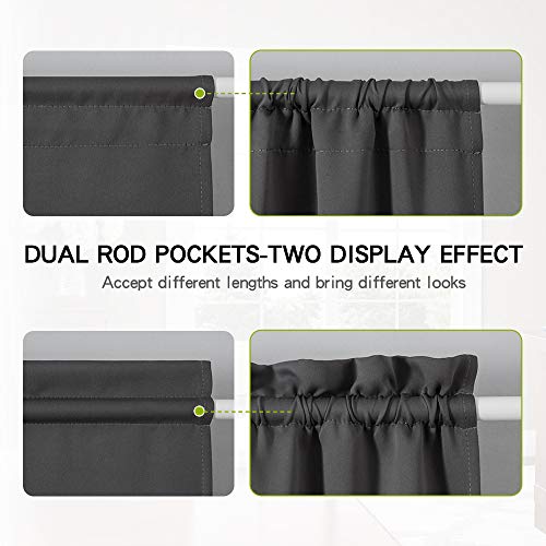 Miulee Sidelight French Door Blackout Curtain Thermal Insulated Drapes Light Blocking Window Treatment Curtain For Narrow Glass Door Rod Pocket With Tieback 25 Inch By 72 Inch Grey 1 Panel #TOP2