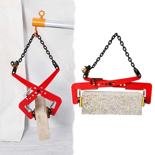 SaryEdge Adjustable Granite Lifting Clamps with Self-Locking Nut | Heavy-Duty Chain Slab Lifter & Vertical Gripper Carrier for Marble & Stone Panels，One Color-S ，One Color-S (350kg)