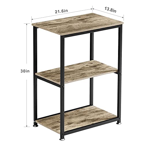 VECELO Tall End Side Table,30" Height Nightstand with 3-Tier Storage Shelf for Living Room Bedroom Office Hallway Study by VECELO - Image 7