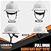 LOHASTOUR Full Brim Hard Hat Safety Helmet Vented ANSI Z89.1 Approved OSHA Hard Hats Construction Men Women Adult(Full Brim White)