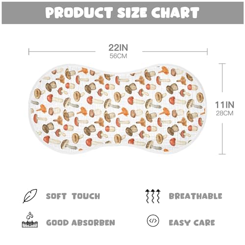 Image of Muslin Baby Burp Cloths, Forest Mushroom Muslin Baby Bibs Rags Comfy Soft Absorbent in for Newborn Boys and Girls 2 Piece 22 x 11 Inch