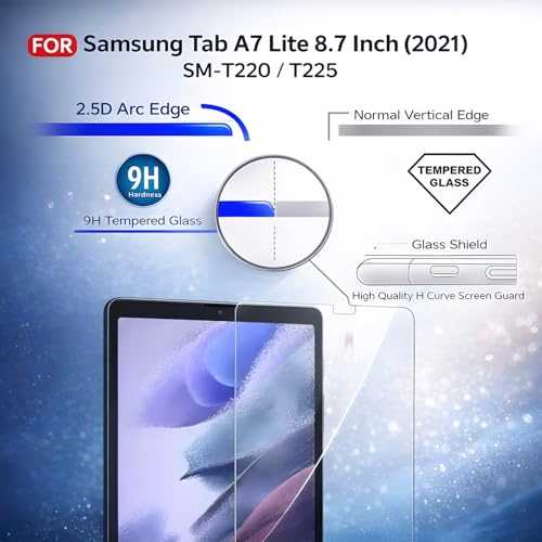 Image of Samsung Tab A7 Lite 8.7 Inch (2021) Tempered Glass | Screen Protector Tempered Glass for Samsung Galaxy Tab A7 Lite 8.7 Inch - SM-T220 / T225 (2021)