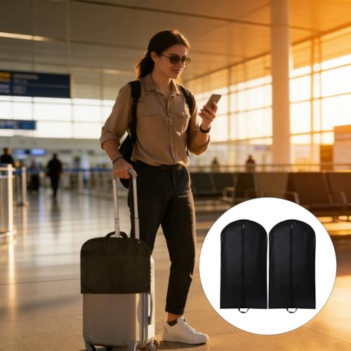 2 Stk Kleidersack Anzug Herren Frauen,Anzugtasche Kleidersack Reise,Faltbare Kleiderhülle mit Griffen,Anzug Schutzhülle Kleidersäcke,Kleidertasche, Anzughülle für Anzugsack Jacken Kleid(60x120cm)