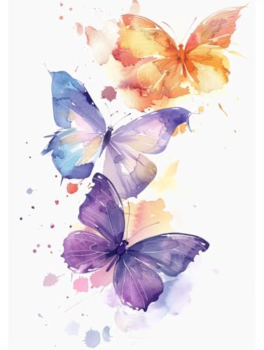 Kit diamond art papillon aquarelle cadeau idéal loisirs créatifs adultes 40x50cm