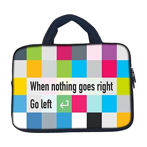 Image of TheSkinMantra Chain Laptop Sleeve Bag Compatible with Laptop /Macbooks /Chrombook /Notebook /Zbook (15.6 Inch (Handle), When Nothing Goes Right Go Left)