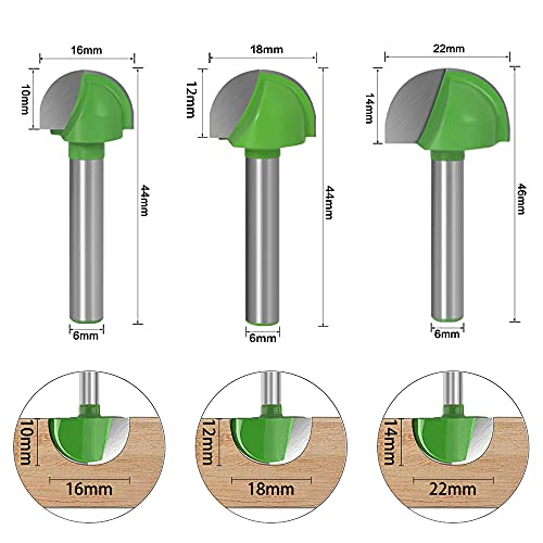 Saipor Set di 5 frese per fresa a scanalata da 6