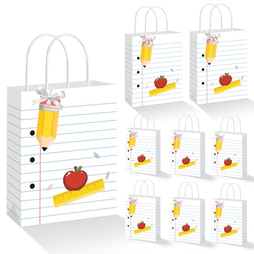 Image of Jpfezry 27 Pcs Back to School Gift Bags Bulk with Handles Pencil Cards for Teacher Appreciation End of Year Party Favor