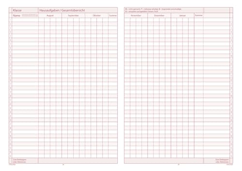 TimeTEX Heft Schüler-Anwesenheit A4