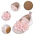 Baby Girls Dress Shoes Mary Jane Lightweight Comfortable Flat Flower Wedding Party Soft Soles Shoes（White,18 Months