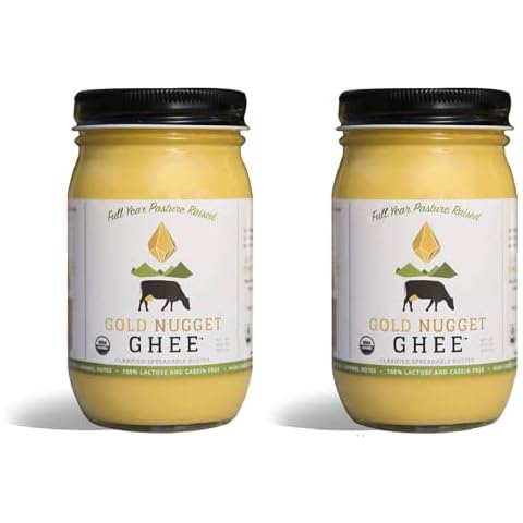 TRADITIONAL GHEE BY GOLD NUGGET GHEE, USDA ORGANIC, FULL-YEAR/PASTURE-RAISED, GRASS-FED BUTTER 16oz (2 Pack) Cover