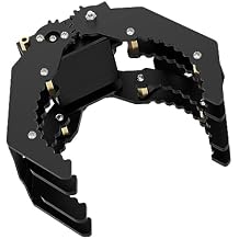 Mechanical Claw Gripper Robotic Arm DIY Robot Building Accessory Replacement Parts Black Mechanical Claw with Servo and Tester