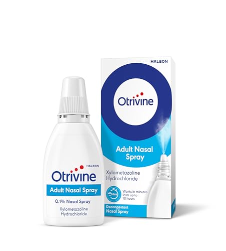 Otrivine Nasal Spray Adult 0.1% Decongestant for Blocked Nose Relief in Cold and Flu, 10 ml