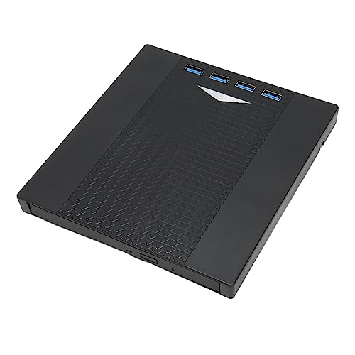 Lazmin112 USB 3.0 External DVD Drive, Low Noise CD Burner with Breathing Light, Multi Function Memory Card Slot, Widely Compatible for Laptop Desktop