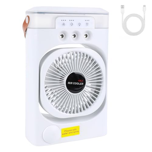 Portable Mist Fan Mini Air Cooler,Personal USB Cooling Fan Desk Air Conditioner with 3-Speed...