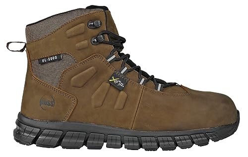 HOSS, Composite Toe, Waterproof, Leather Upper, EVA Inso, Size 9 1/2 Width Wide, Color Brown, Model# 60406 9.5 W4