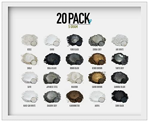 Eye Candy Pearls Eye Candy Mica Powder - Pigment Powder 20-Pack Set Y - Colorant For Epoxy - Resin - Woodworking - Soap Molds - Candle Making Black White Brown Grey 5 Grams Ecc-02038 Sample Set Y #TOP25
