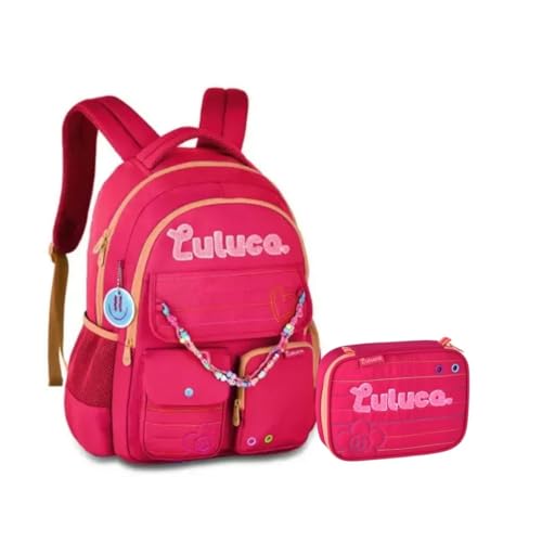 Kit Mochila e Estojo Escolar Juvenil Da Youtuber Luluca (Rosa)