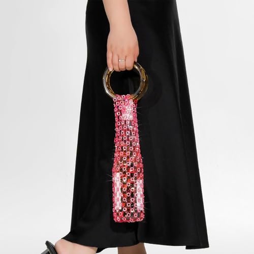 Práctica red para bolsas de vino de 22 x 14 cm, el botellero portátil con asa cómoda color rosa 7