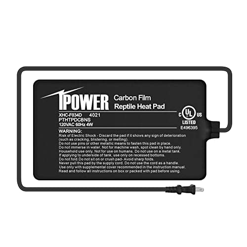 Ipower Reptile Heating Pad 4X7 Inch 4W Under Tank Heater Warmer, 1-5 Gallon Terrarium Heat Mat For Hermit Crab/Turtle/Snake/Lizard/Gecko/Frog/Spider, Plant Box Or Other Small Animals #TOP16