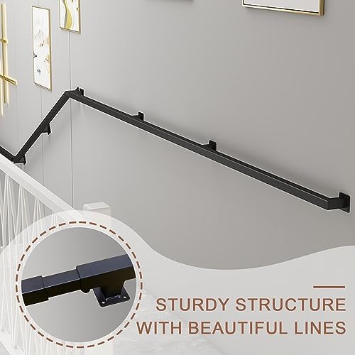 Handläufe für Treppe – Geländer für drinnen und draußen mit Wandhalterungen und Metallschrauben – komplettes Set, 4,5 m