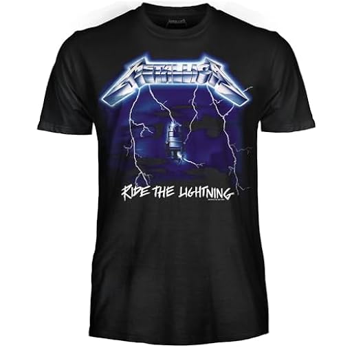 Metallica Camiseta Ride The Lightning - Rock Oficial Banda Heavy Metal - Unisex Adulto Niño, S | Ya disponible en tu tienda friki favorita! En mundofriki.es!
