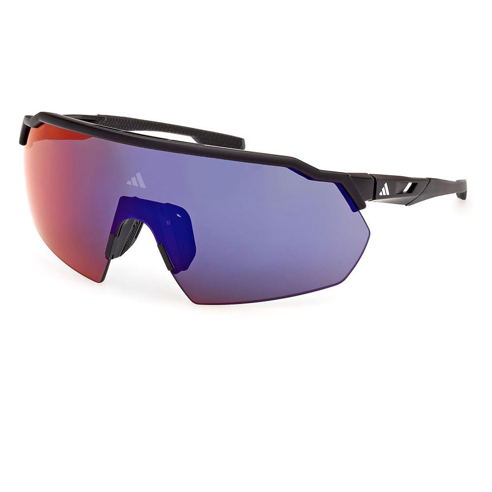Adidas Women's Matte Black/Violet Mirrored Sport Sp0093 02Z 00/0/125 Unisex Sunglasses