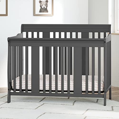 Storkcraft Tuscany 4-In-1 Convertible Crib, Gray, Easily Converts To Toddler Bed, Day Bed Or Full Bed, 3 Position Adjustable Height Mattress (Mattress Not Included) #TOP2