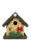 Edible Birdhouses Handmade Unique Wooden Birdhouse Covered w/Birdseed- Reseedable Bird Feeder-Made i