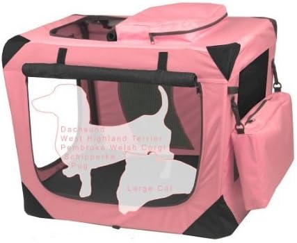 2 x CAT Dog Puppy PET Folding Canvas Carrier Transport Crate Small Pink