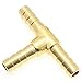 MettleAir 123-4 1/4" ID Hose Barb Tee T Union Fitting Intersection/Split Brass (Pack of 10)