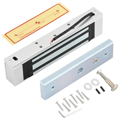 Electromagnetic Door Lock 12V DC Fail-Safe 350LBS Magnetic Holding Force Waterproof Surface Mount Electric Lock for Wooden and Metal Doors, Ideal for Office Access Control Systems