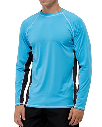 Arcweg Men’s UV Rashguard Swim Shirt XL Light Blue/Grey