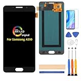 Screen Replacement for Samsung Galaxy A5 2016 A510 OLED LCD Display A510M A510S A510F A5108 A5100 A510K A510DS Display LCD Touch Digiziter Panel Repair Parts Kit,with Tempered Glass+Tools (Black)