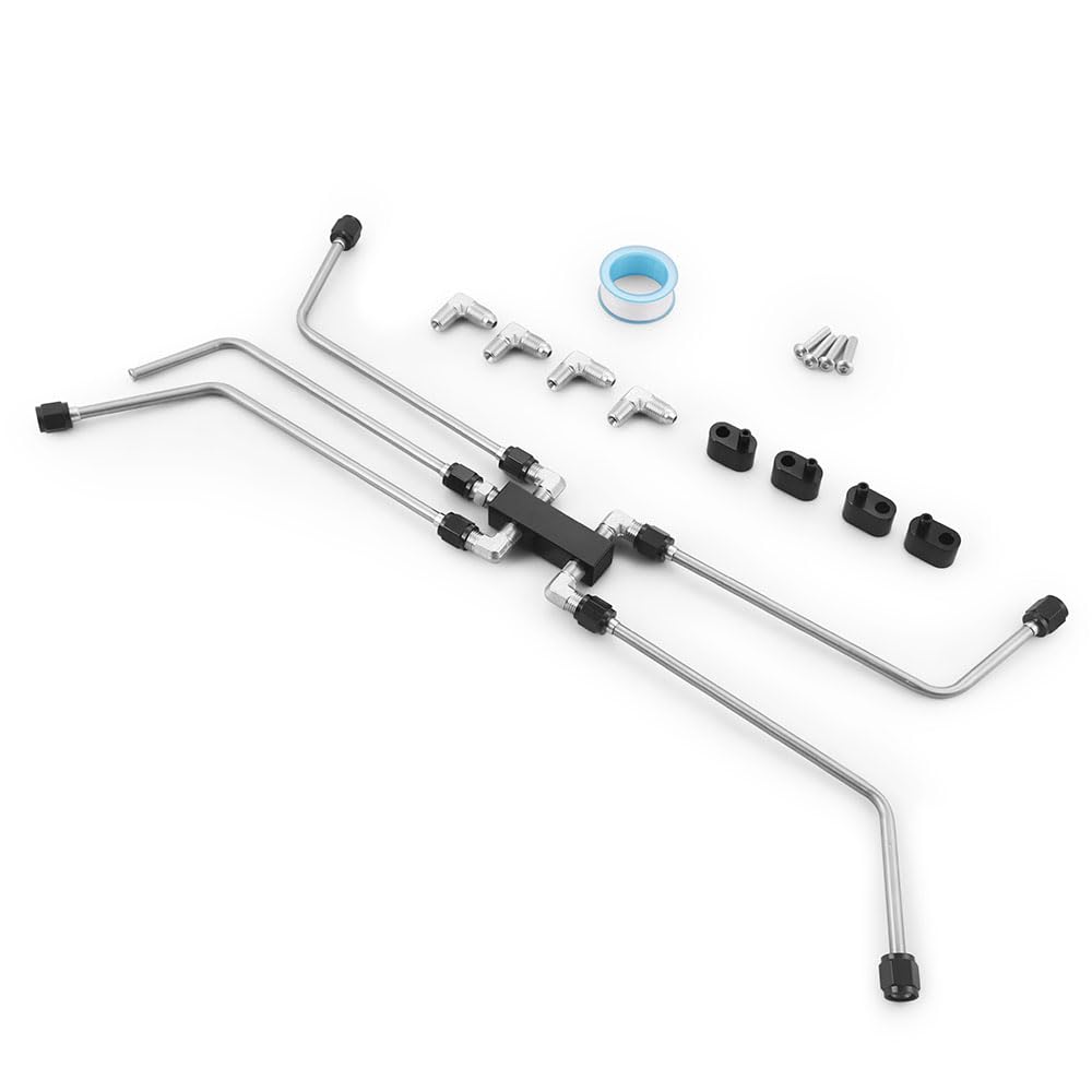 LS Coolant Crossover Steam Vent Kit ，Stainless Steel Complete Coolant Crossover Steam Vent KiT ，AN4 Fuel Brake Line 4 Corner Complete Steam Port Kit For LS1, LS2, LS3, LS6, LS7, LS9, LSX